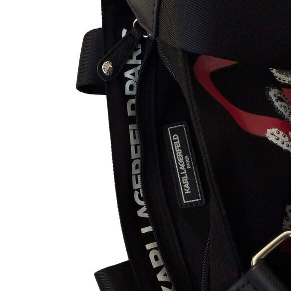 Karl Lagerfeld Authentic Canvas Sling Bag Black - Picture 5 of 6